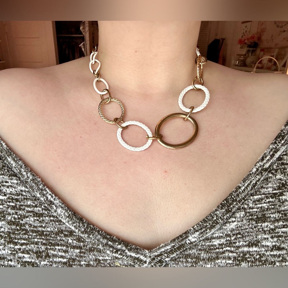 Statement Mixed Metal Link Necklace